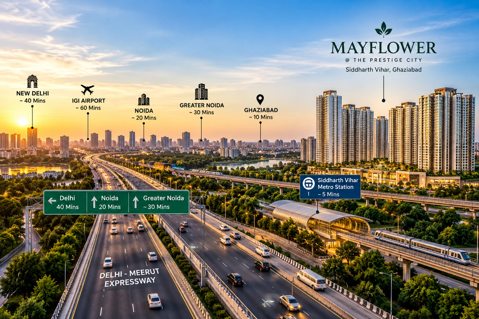 Location and connectivity illustration for Mayflower